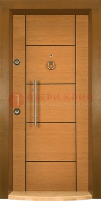 Коричневая входная дверь c МДФ панелью ЧД-13 в частный дом Кириши