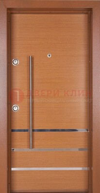 Коричневая входная дверь c МДФ панелью ЧД-31 в частный дом Кириши