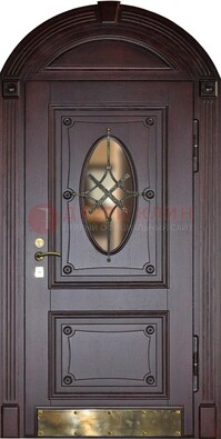 Арочная металлическая дверь с виноритом ДА-38 Кириши
