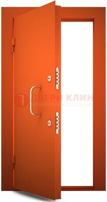 Оранжевая стальная бронированная дверь с нитроэмалью ДБ-2 Кириши