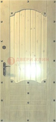 Белая железная дверь с евровагонкой ДЕ-9 Кириши