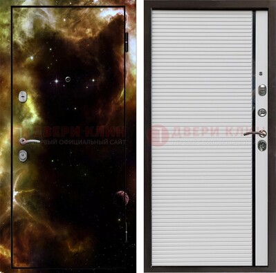 Стальная дверь с фотопечатью космоса ДФ-14 в Талдоме