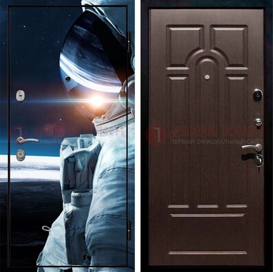 Стальная дверь с фотопечатью космонавта ДФ-4 Кириши