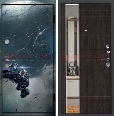 Железная дверь с фотопечатью космической фантастики ДФ-51 Кириши