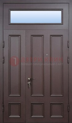 Классическая входная дверь МДФ со стеклом и фрамугой ДФГ-31 Кириши