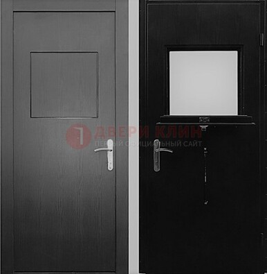 Черная стальная дверь в кассу ламинат внутри ДКС-3 Кириши
