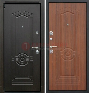 Темная стальная дверь с МДФ ДМ-110 Кириши