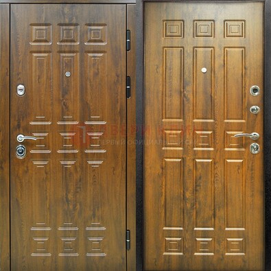 Коричневая металлическая дверь с МДФ ДМ-148 Кириши