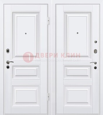 Белая металлическая дверь с МДФ ДМ-179 Кириши