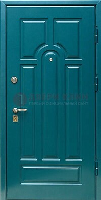 Синяя металлическая дверь с МДФ с двух сторон ДМ-1 Кириши