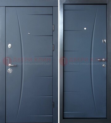 Серая входная дверь с фигурной фрезеровкой МДФ ДМ-213 Кириши