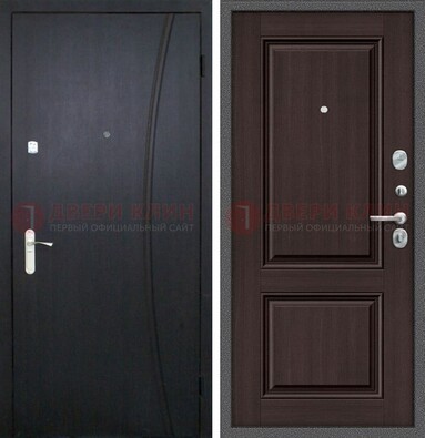 Темная стальная дверь с МДФ панелями ДМ-362 Кириши