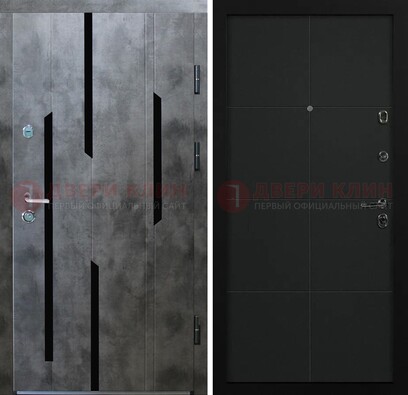 Стальная дверь с МДФ в темном цвете ДМ-415 Кириши