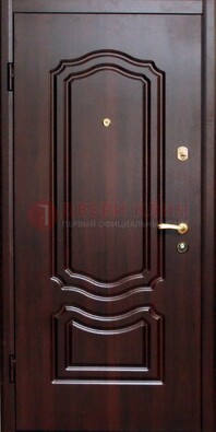 Темная железная дверь с МДФ ДМ-41 в частный дом Кириши