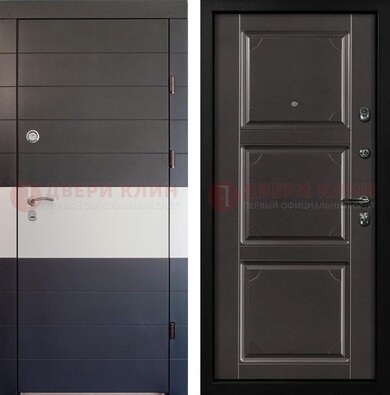 Квартирная стальная дверь с темными панелями МДФ ДМ-424 Кириши