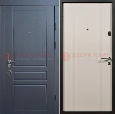 Темно-серая стальная дверь с МДФ хайтек ДМ-481 Кириши