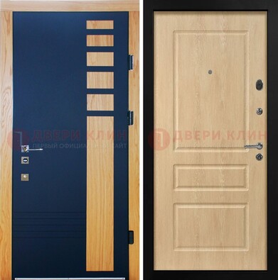 Двухцветная железная дверь с МДФ в квартиру ДМ-511 Кириши