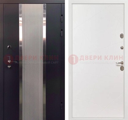 Темная металлическая дверь в квартиру МДФ с двух сторон ДМ-512 Кириши