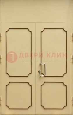 Светлая двухстворчатая дверь для загородного дома с МДФ ДМ-534 Кириши
