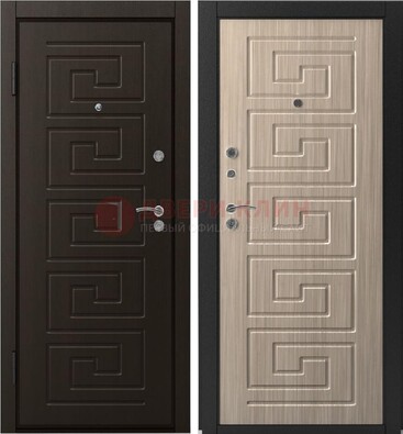 Темная железная дверь с МДФ ДМ-67 Кириши