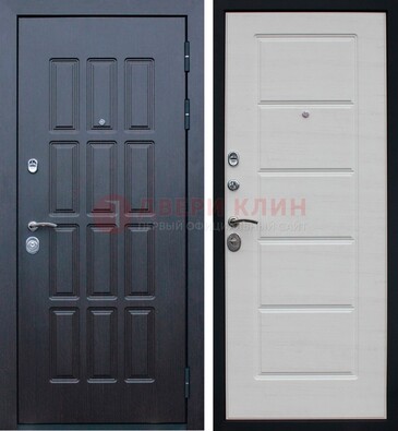 Черная стальная дверь с МДФ ДМ-7 Кириши