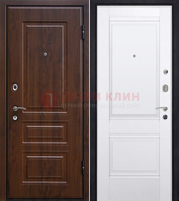 Коричневая металлическая дверь с МДФ ДМ-84 Кириши