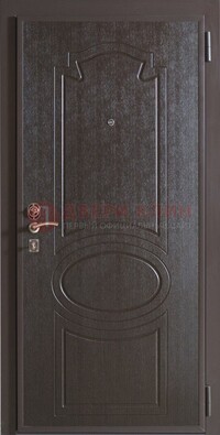 Темная металлическая дверь с МДФ ДМ-88 для частного дома Кириши