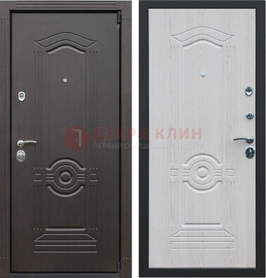 Темная стальная дверь с МДФ с рисунком ДМ-90 Кириши