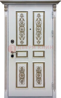 Входная дверь с массивом дуба в белом цвете ДМД-62 Кириши