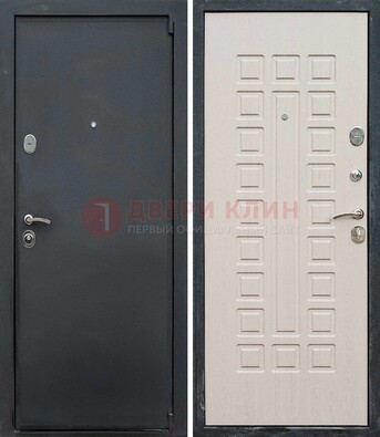 Черная металлическая дверь с порошковым покрытием ДП-101 Кириши