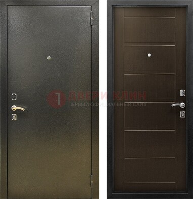 Темная металлическая дверь с порошковым напылением ДП-105 Кириши
