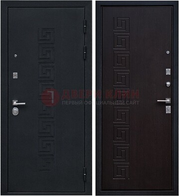 Черная входная дверь с порошковым покрытием ДП-108 Кириши