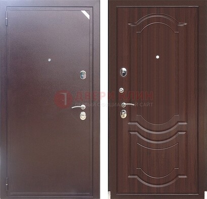 Коричневая стальная дверь с порошковым покрытием ДП-112 Кириши
