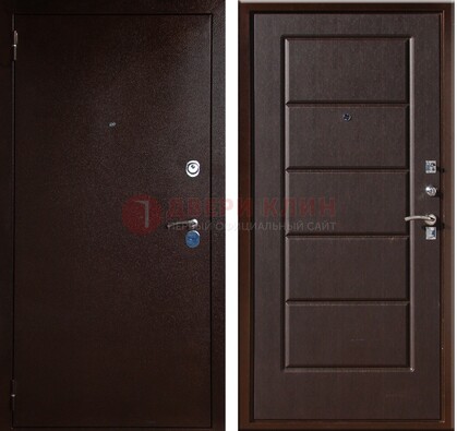 Темная входная дверь с порошковым окрасом ДП-113 Кириши