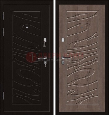 Темная железная дверь с порошковым окрасом ДП-127 Кириши