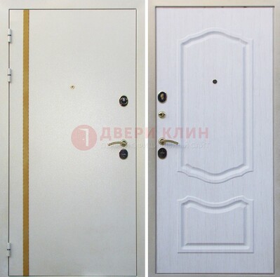 Белая входная дверь с порошковым напылением ДП-136 Кириши