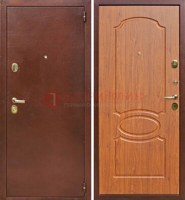 Коричневая стальная дверь с порошковым напылением ДП-137 Кириши