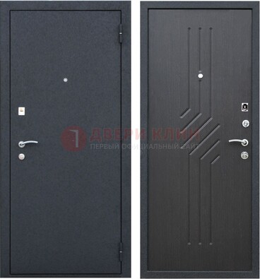 Черная металлическая дверь с порошковым напылением ДП-144 Кириши