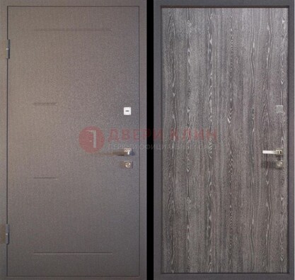 Серая металлическая дверь с порошковым напылением ДП-148 Кириши