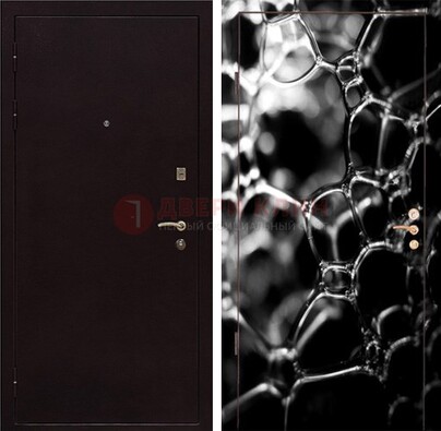 Черная стальная дверь с порошковым окрасом с фотопечатью ДП-158 Кириши