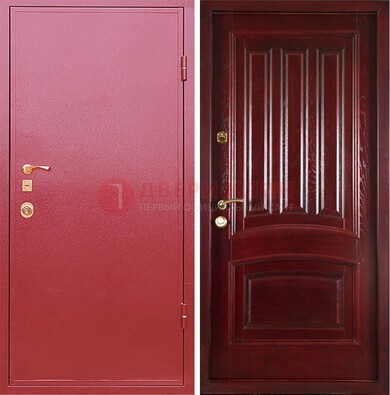 Красная металлическая дверь с порошковым напылением ДП-165 Кириши