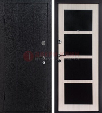 Черная металлическая дверь с порошковым напылением ДП-176 Кириши