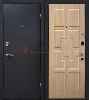 Черная железная дверь с порошковым покрытием ДП-187 Кириши