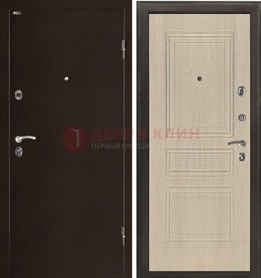 Коричневая стальная дверь с порошковым окрасом ДП-190 Кириши