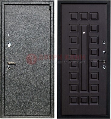 Черная стальная дверь с порошковым покрытием ДП-196 Кириши