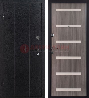 Черная стальная дверь с порошковым окрасом ДП-199 Кириши