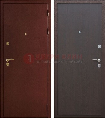 Бордовая входная дверь с порошковым покрытием ДП-201 Кириши