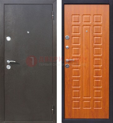 Коричневая стальная дверь с порошковым напылением ДП-202 Кириши