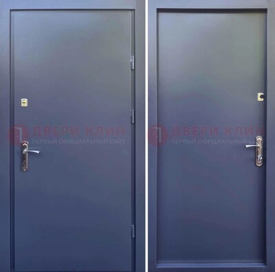 Серая стальная дверь с порошковым покрытием ДП-214 Кириши