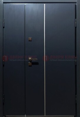 Темная металлическая дверь с порошковым покрытием ДП-220 Кириши
